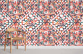 Repeated Embroidery Wallpaper Mural
