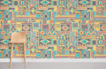 Pastel Embroidery Pattern Wallpaper Mural