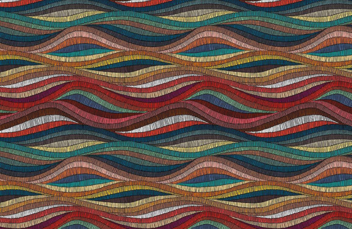 Embroidery Pattern Wallpaper Mural