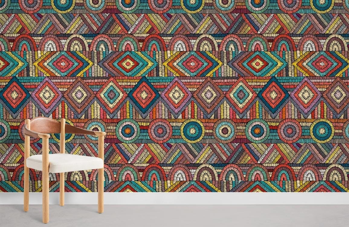 Embroidery Pattern II Wallpaper Mural