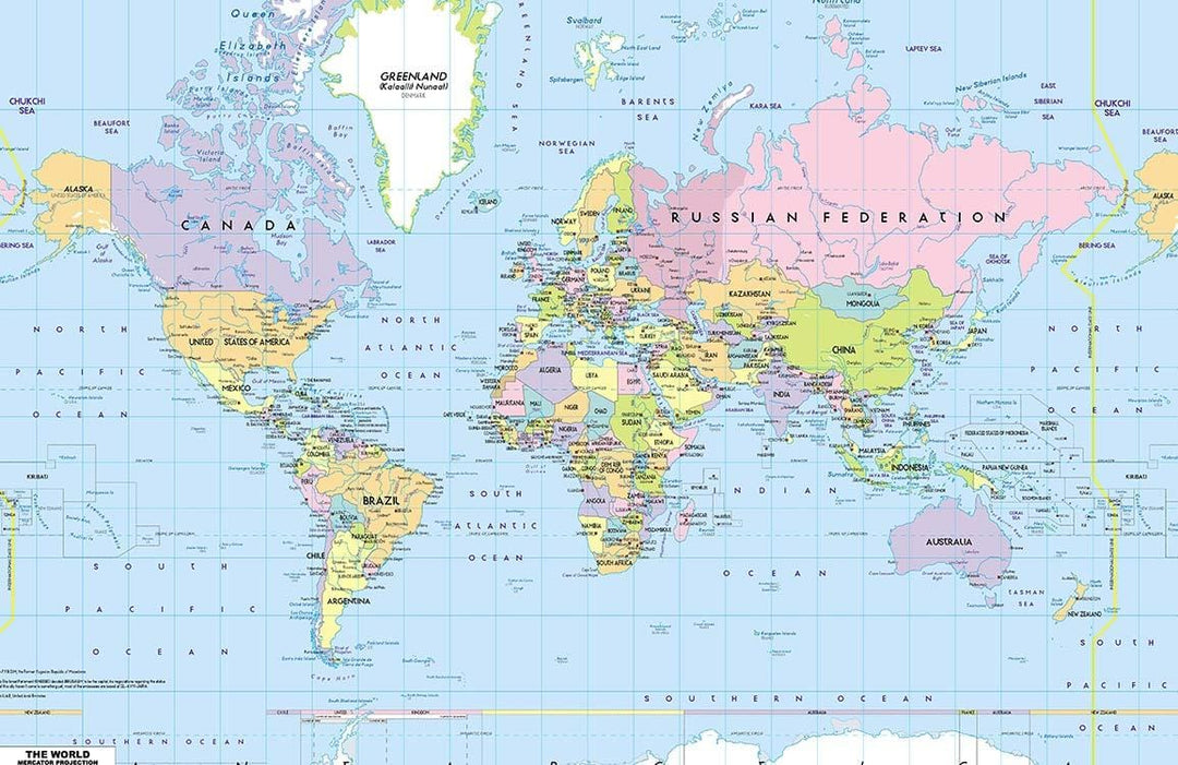Vintage World Map Mural Wallpaper - Pastel Tones for Elegant Décor