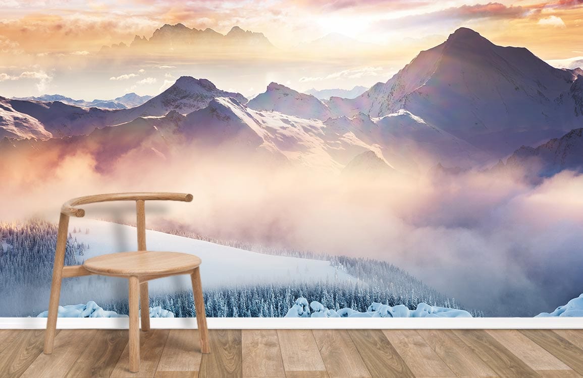 Sunset after Snow Wallpaper Mural
