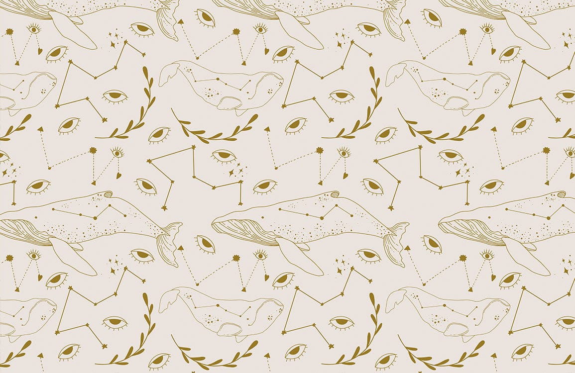 Eyes & Whales Wallpaper Mural
