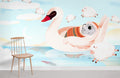 Swan Bed II Wallpaper Mural