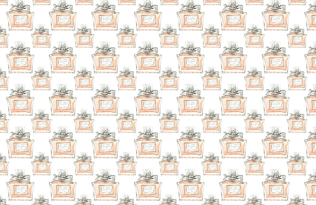 Vintage Perfume Bottle Pattern Wallpaper - Chic Pastel Vintage Décor Design