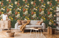 Green Bouquet Vines Wallpaper Mural