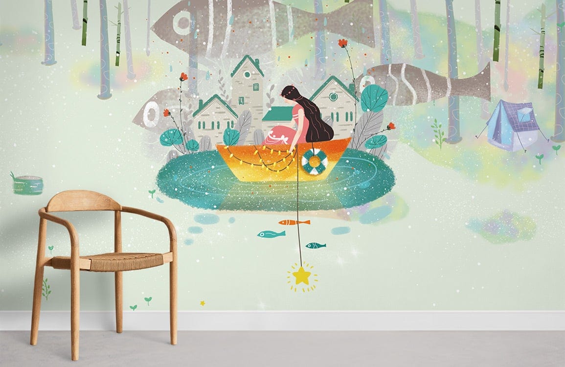 Fish in Forest Wallpaper Mural