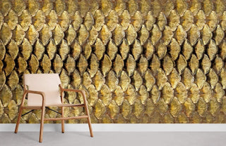 Golden Fish Scale Wallpaper Mural