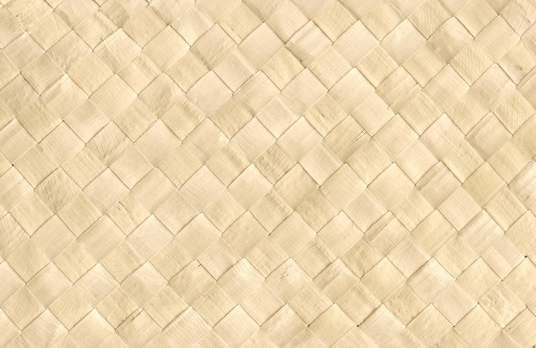 Natural Woven Basket Beige Textured Wallpaper for Rustic Home Décor