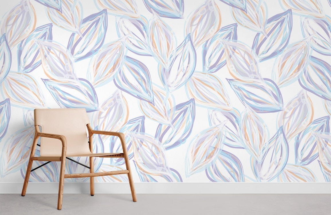 Floral Motif Mural Wallpaper Room
