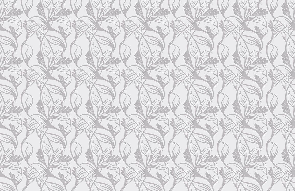 Elegant Grey Botanical Leaf Pattern Wallpaper for Stylish Interior Design
