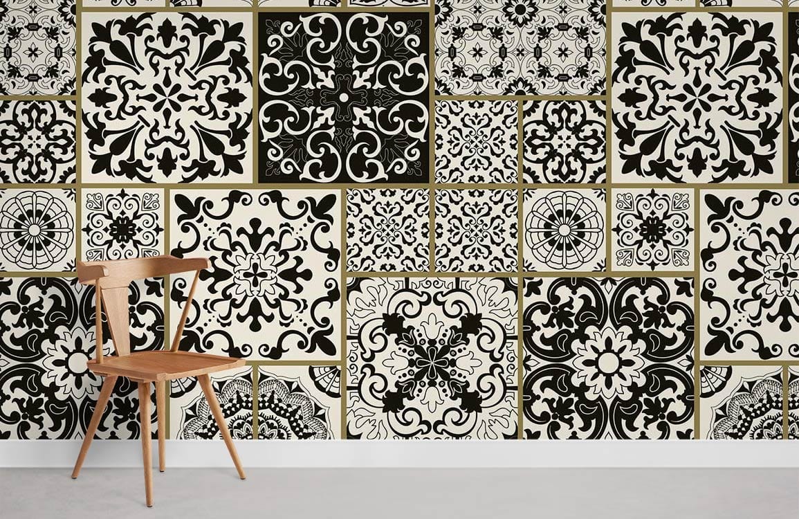 Floral Pattern Mural Wallpaper Room