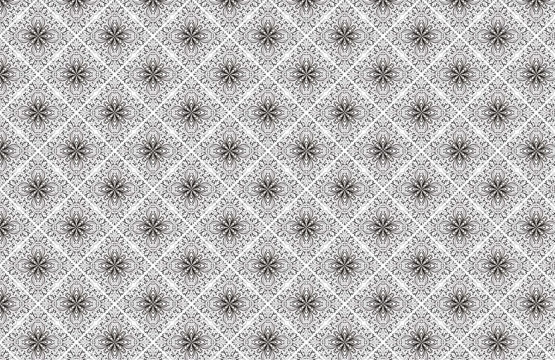Vintage Victorian Floral Damask Wallpaper in Black and White Elegant Design