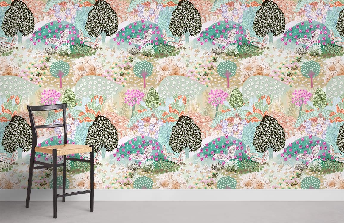 Flower Filled Hills ll Wallpaper Mural