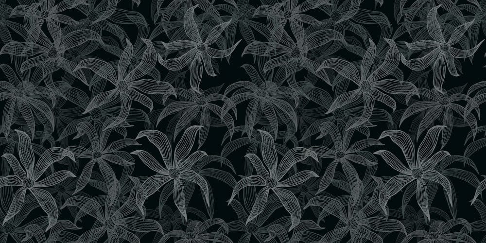 Elegant Dark Floral Pattern Wallpaper - Subtle Leaf Design in Charcoal