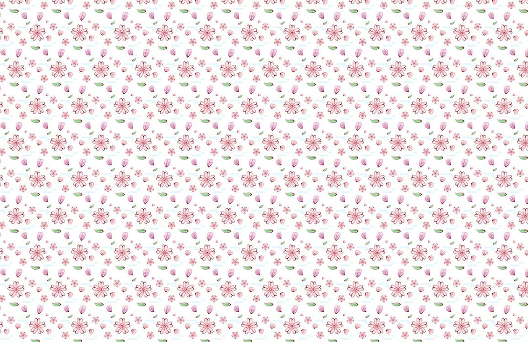 Pink Floral Blossom Pattern Wallpaper - Delicate Vintage Style Design