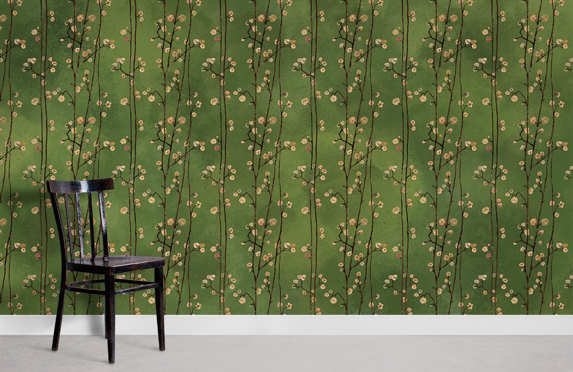Flowering Vines Wallpaper Mural Room