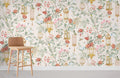 Flowers & Birdcage Wallpaper Mural