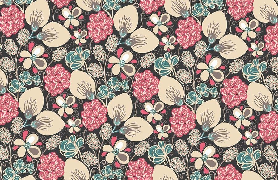 Floral Pattern Wallpaper Mural