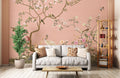 Flowers & Crane Wallpaper Mural
