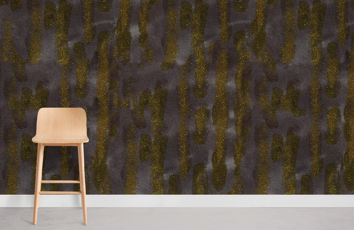 Flowing Golden ink Wallpaper Mural