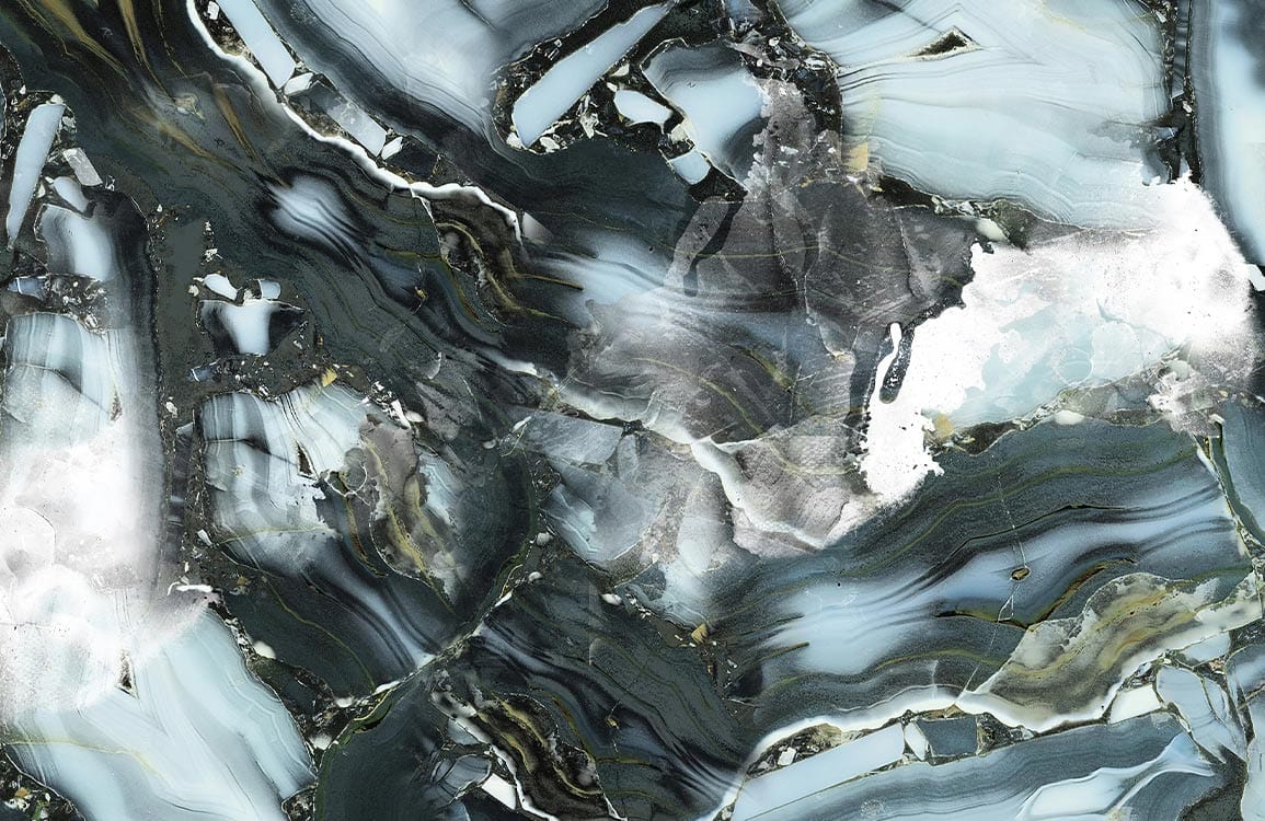 Marble Effect Green and White Abstract Mural Wallpaper for Modern Interiors