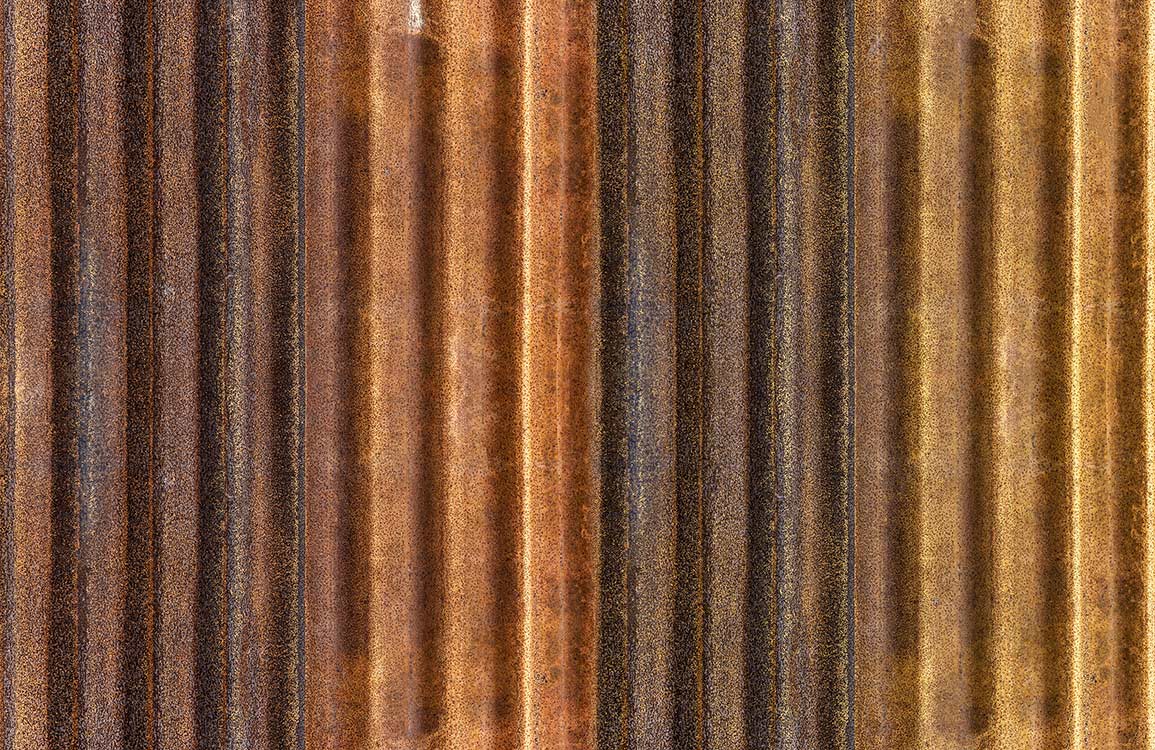 Rustic Corrugated Metal Effect Wallpaper - Industrial Brown Texture Design