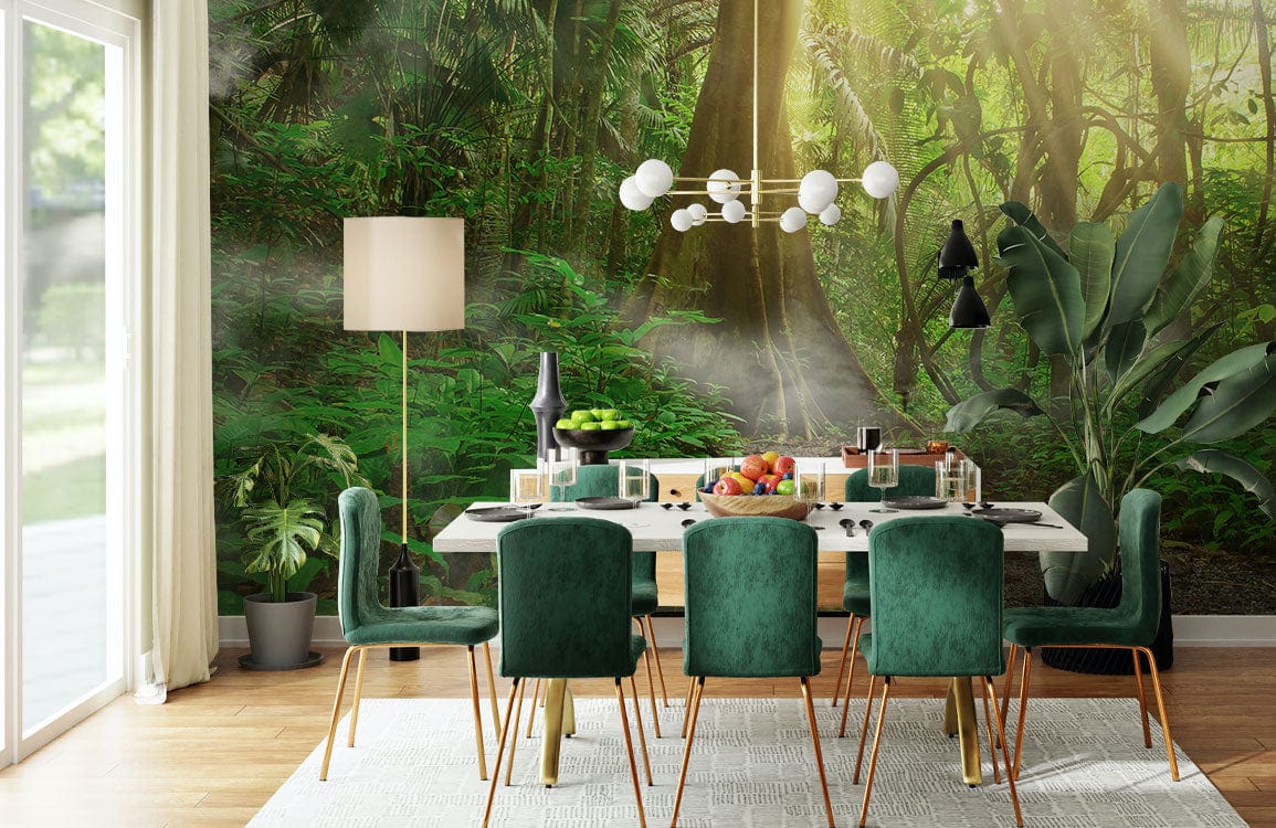 fresh forest landscape wallpaper mural dining room decor