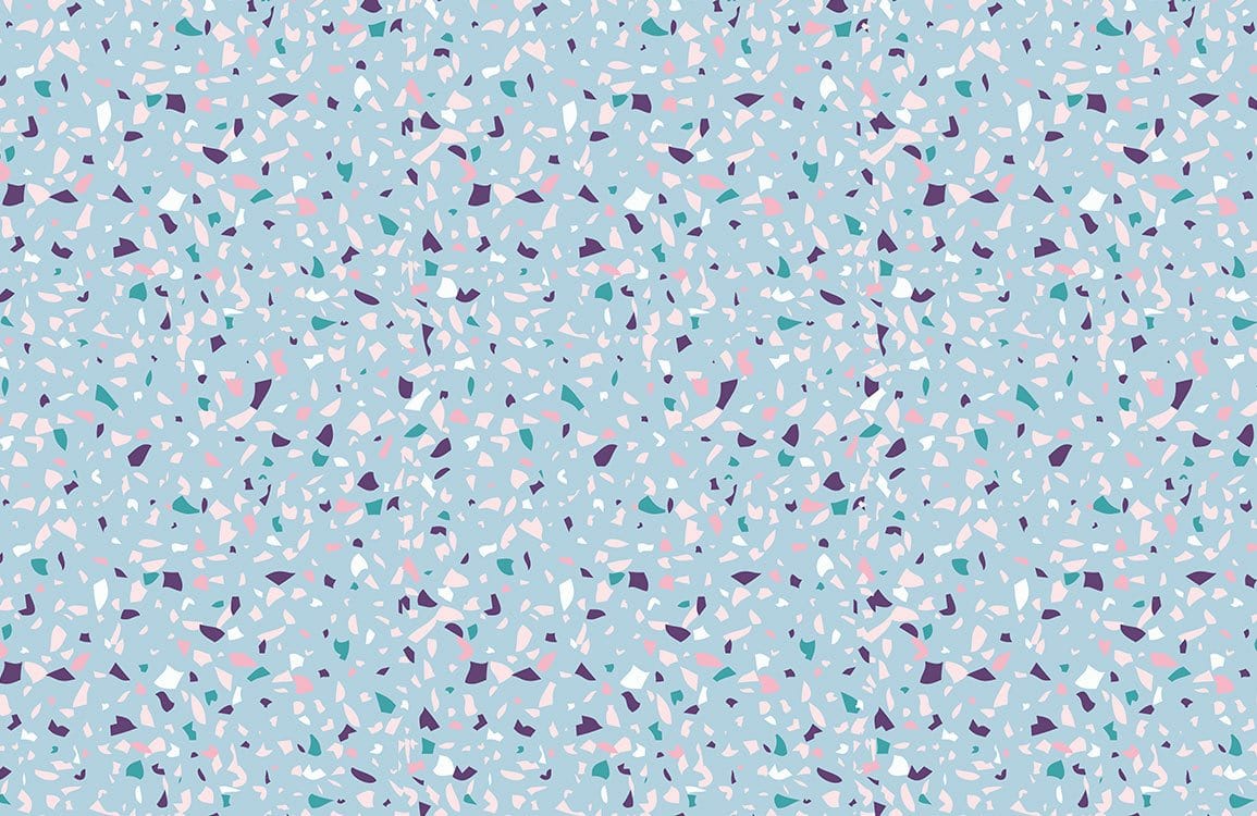 Elegant Blue Terrazzo Pattern Wallpaper - Modern Pastel Mosaic Design