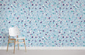 Fragments Blue Wallpaper Mural