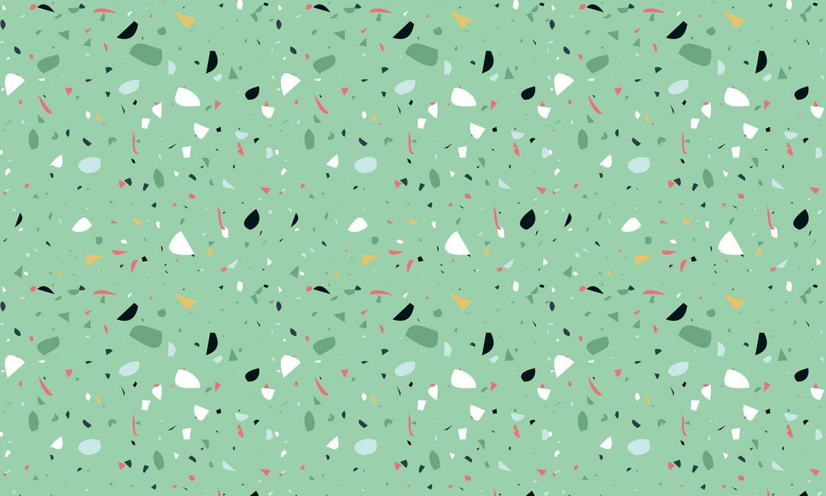 Speckled Terrazzo Mint Green Wallpaper - Contemporary Patterned Interior Design Decor