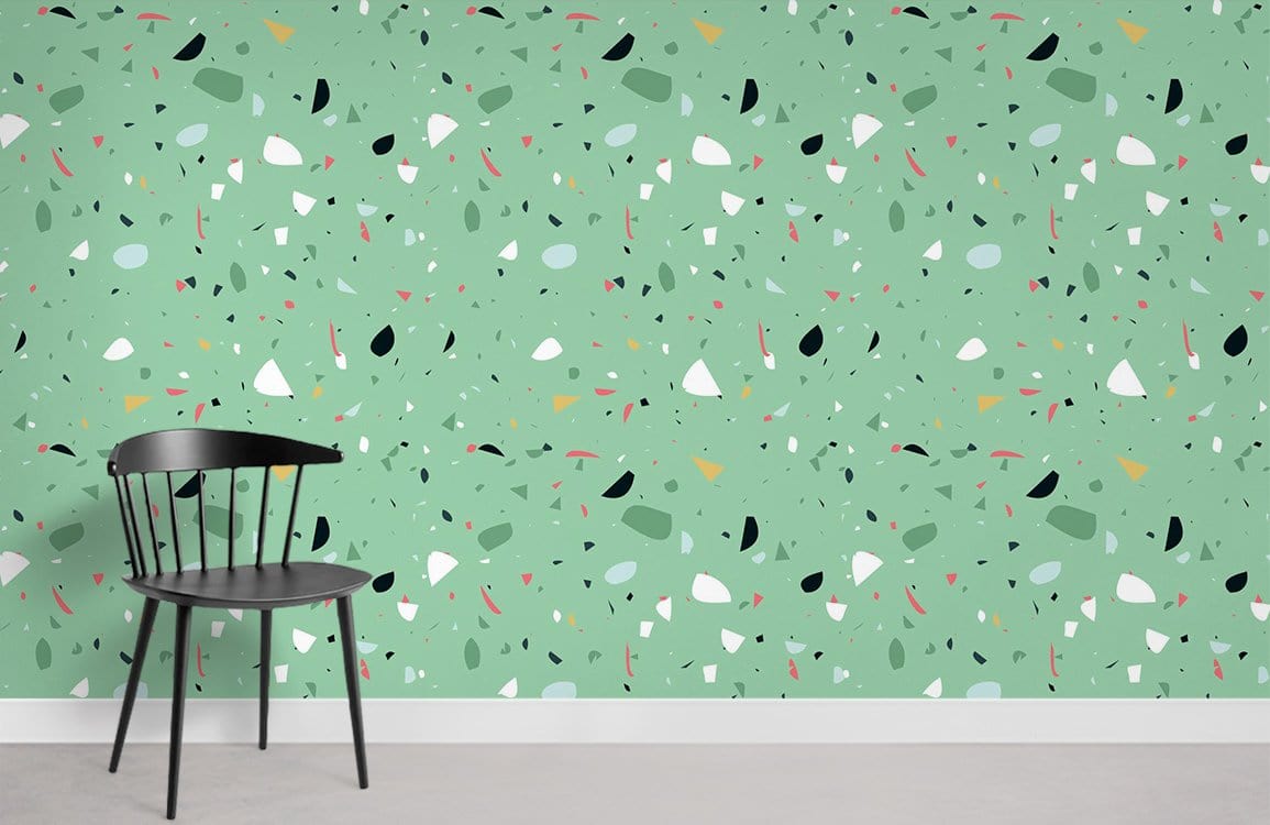 Fragments Green Marble Pattern Wallpaper Mural Kitchen