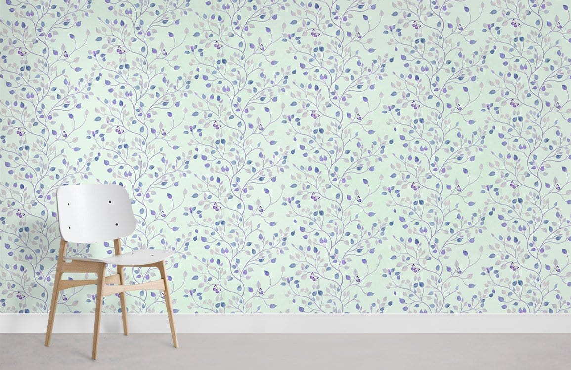 Fragrance Leaves Wallpaper Mural Room