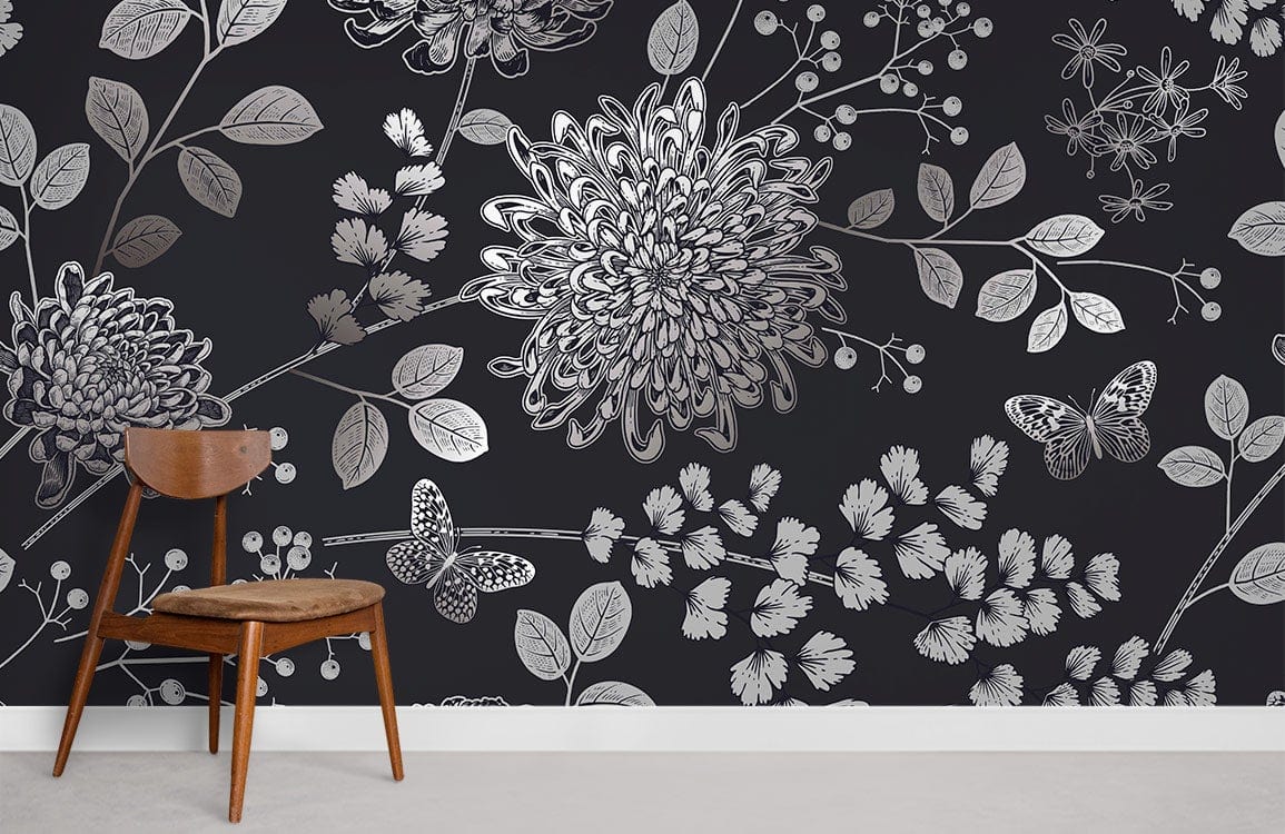 Free Chrysanthemum Mural Wallpaper Room