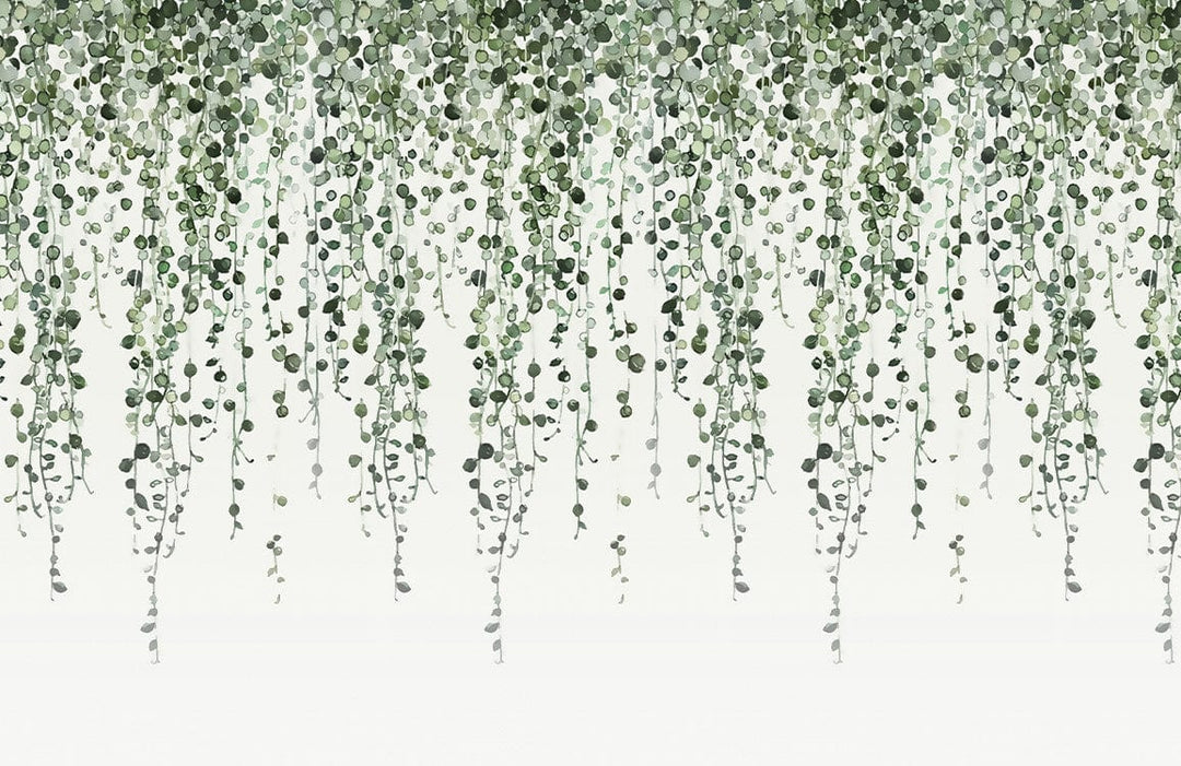 Elegant Green Vines Watercolour Mural Wallpaper - Nature Inspired Décor