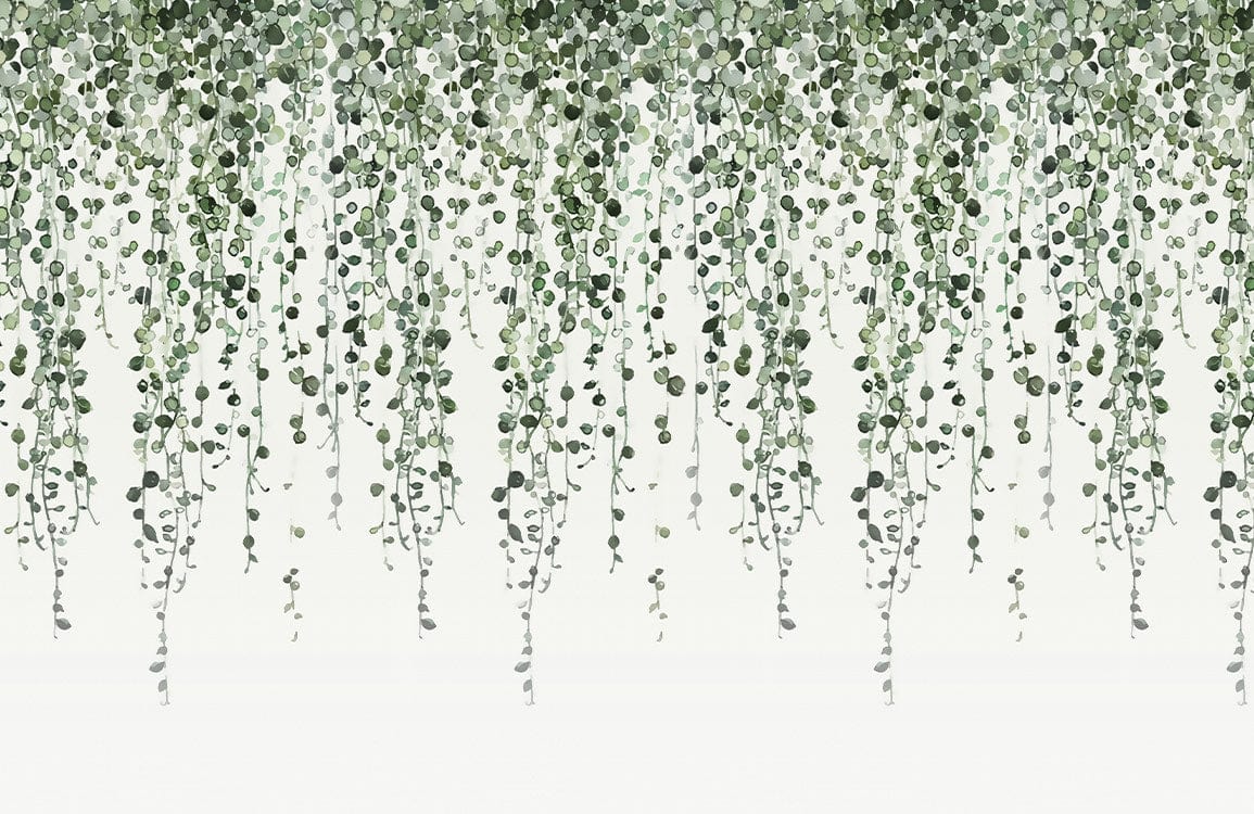 Elegant Green Vines Watercolour Mural Wallpaper - Nature Inspired Décor