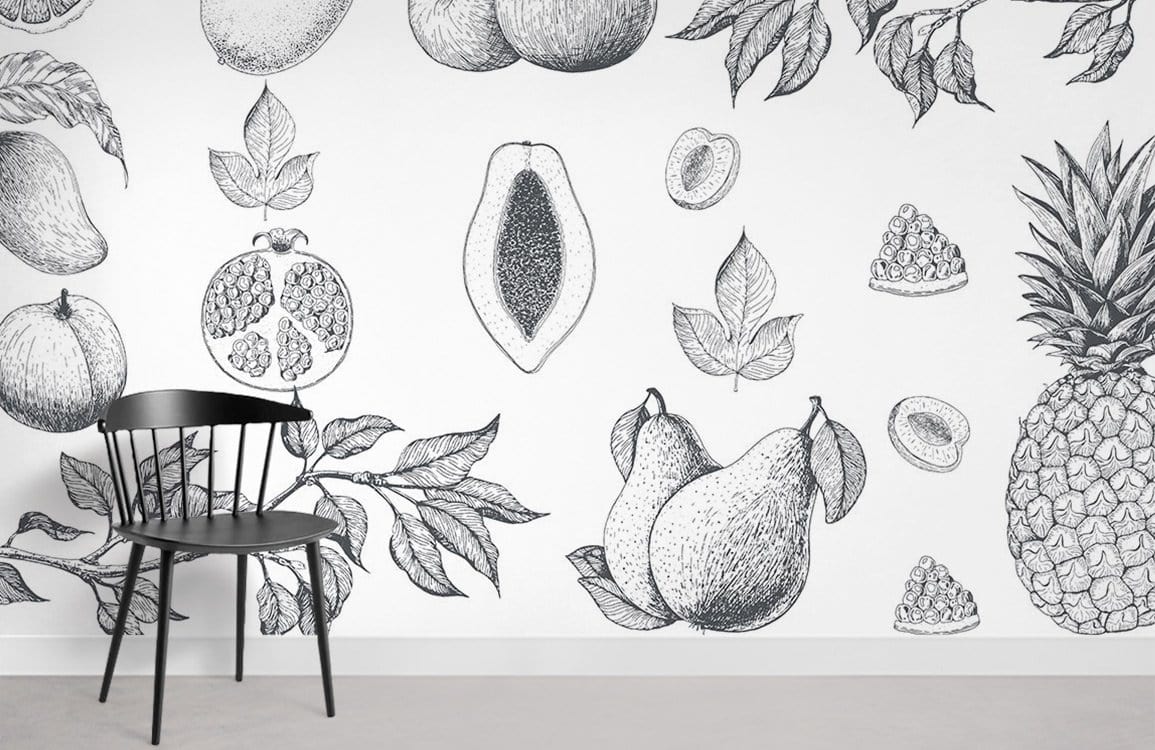 Fruit Pattern Wallpaper Mural Restaurant