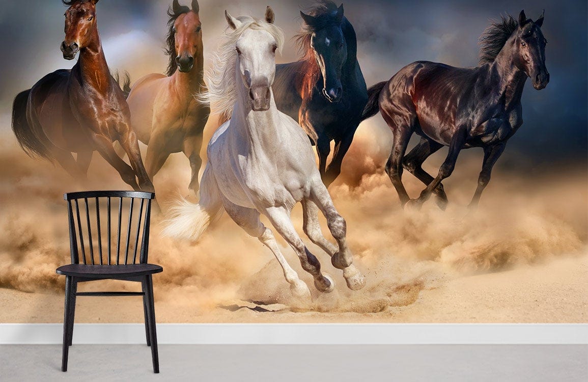 Running Horses Animal Wallpaper Mural Room