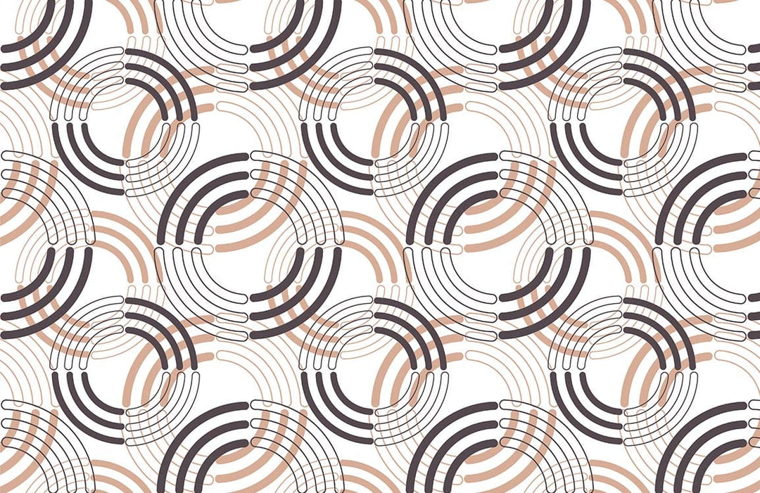 Retro Earthy Tones Geometric Patterned Wallpaper - Vintage Style Decor Elegance