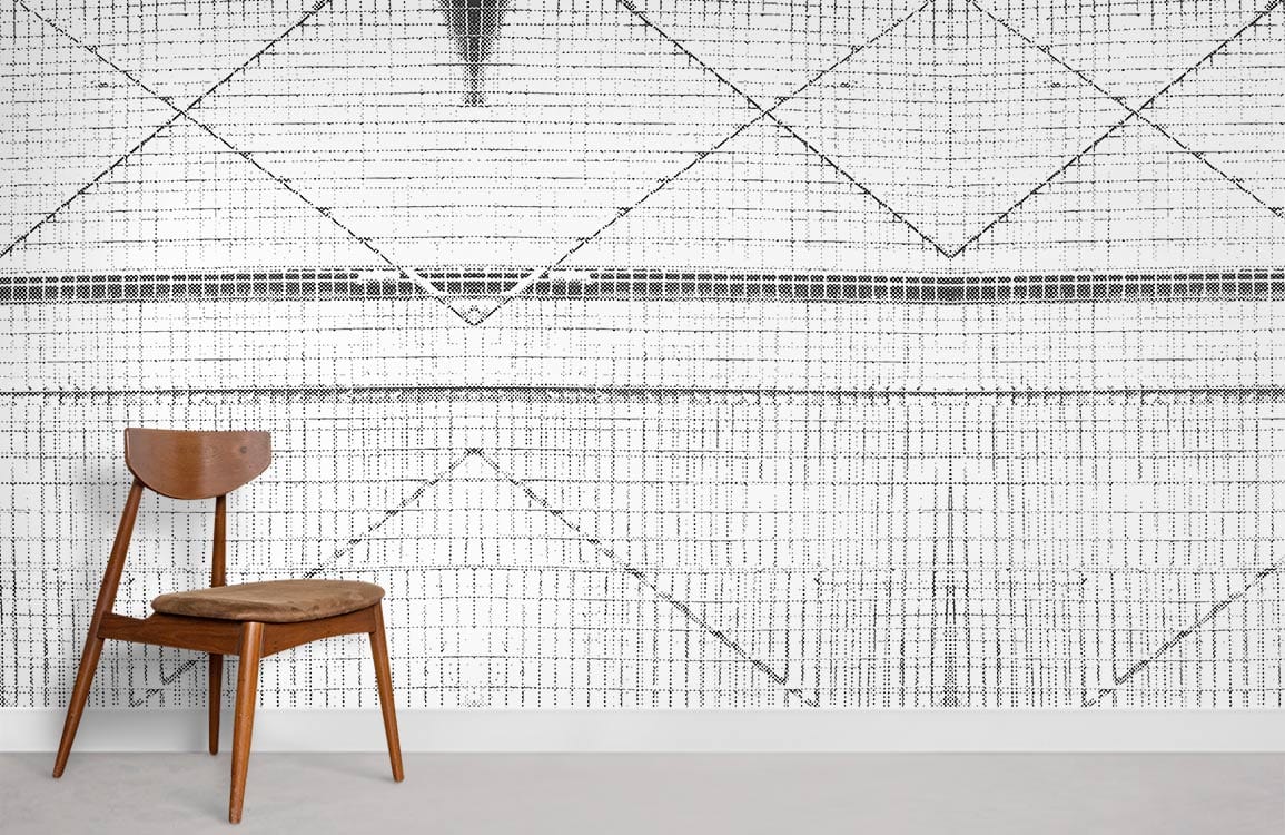 Geometric lines Wallpaper Mural Room