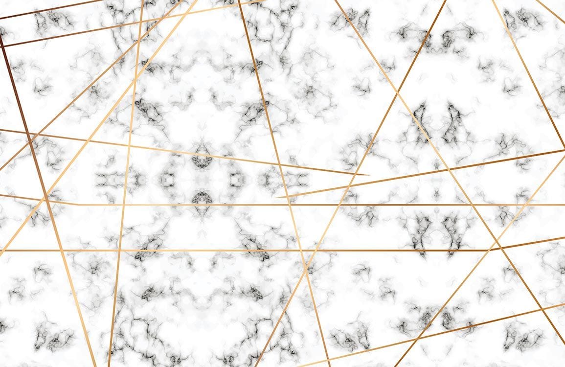Luxurious Gold Geometric Marble Effect Mural Wallpaper for Modern Interiors
