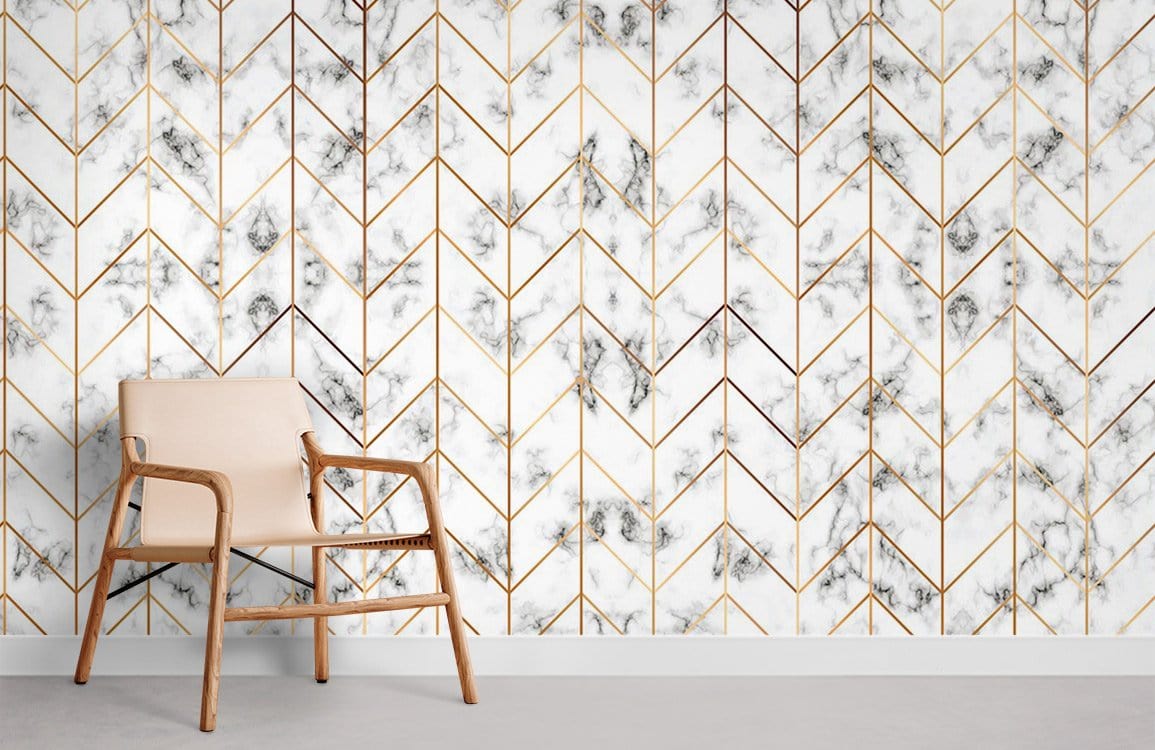 Geometric Marble Wallpaper Mural Room