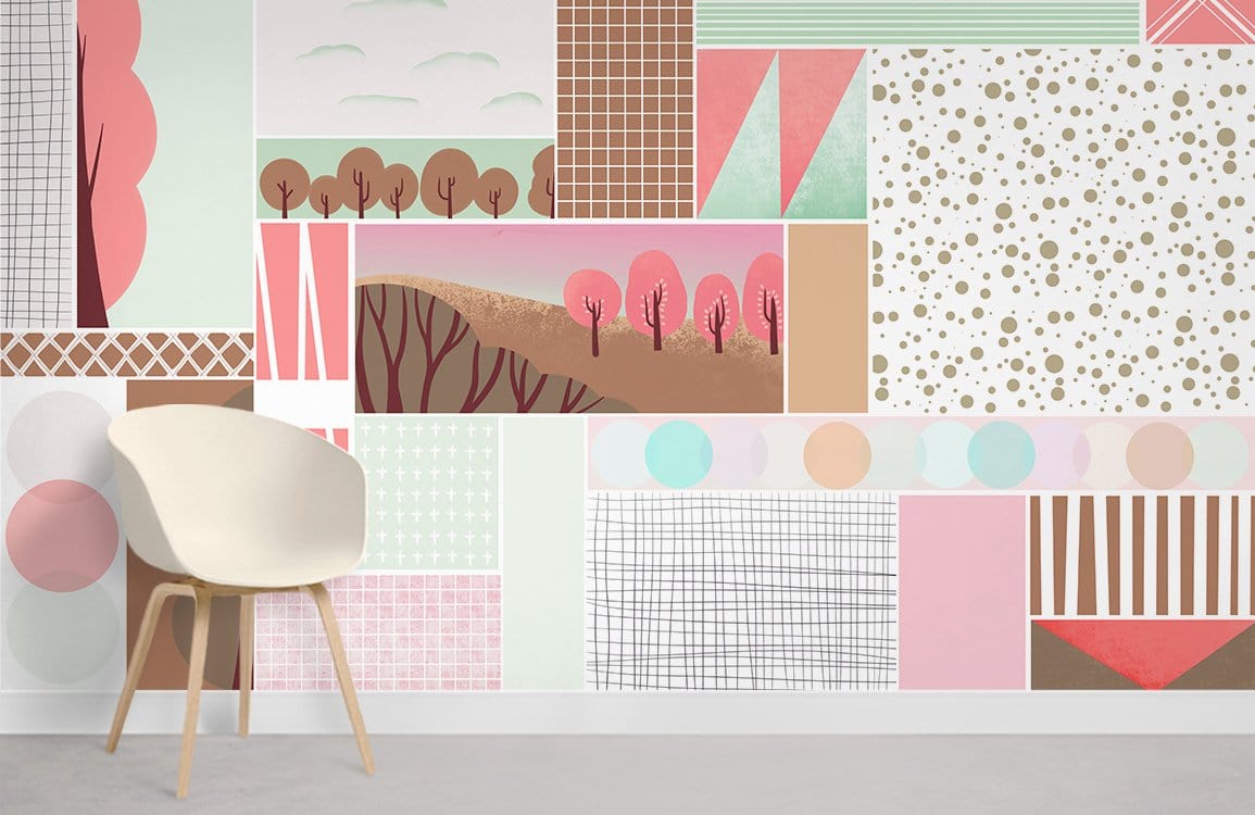 Geometric Combination II Wallpaper Mural