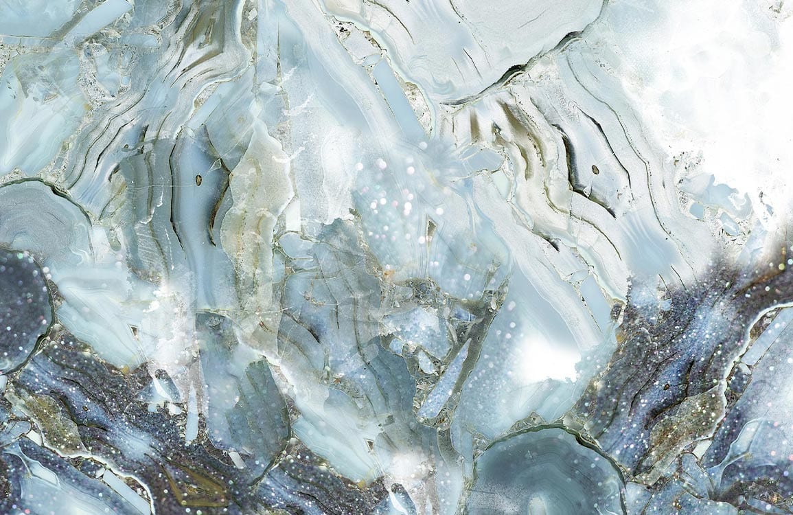 Elegant Blue Marble Effect Mural Wallpaper - Modern Luxury Interior Design