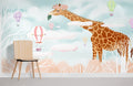 Giraffe & Balloon Wallpaper Mural