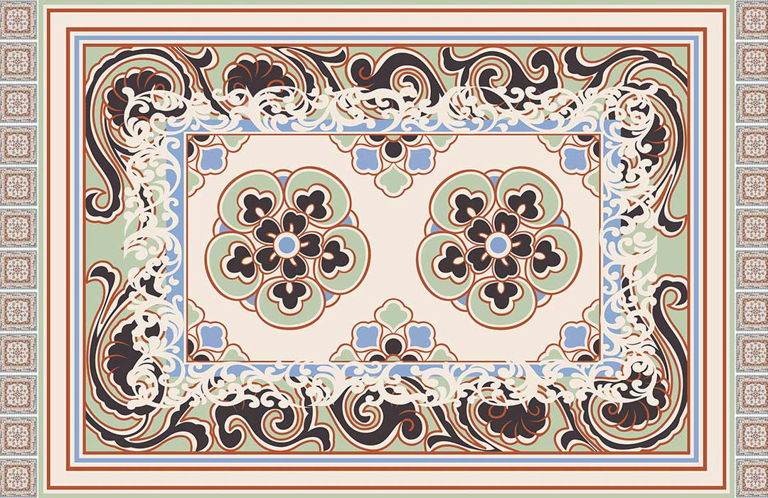 Elegant Vintage Floral Pattern Wallpaper in Earthy Tones and Cream.