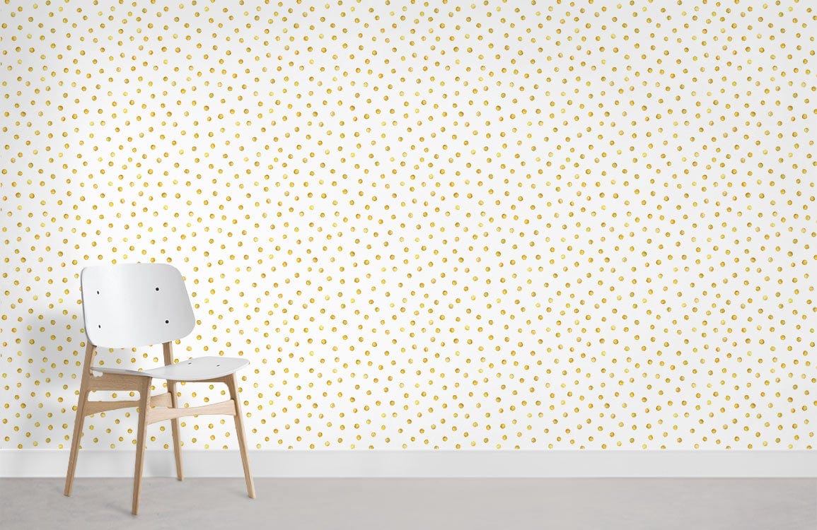 Mini Gold Polka Dot Wall Mural