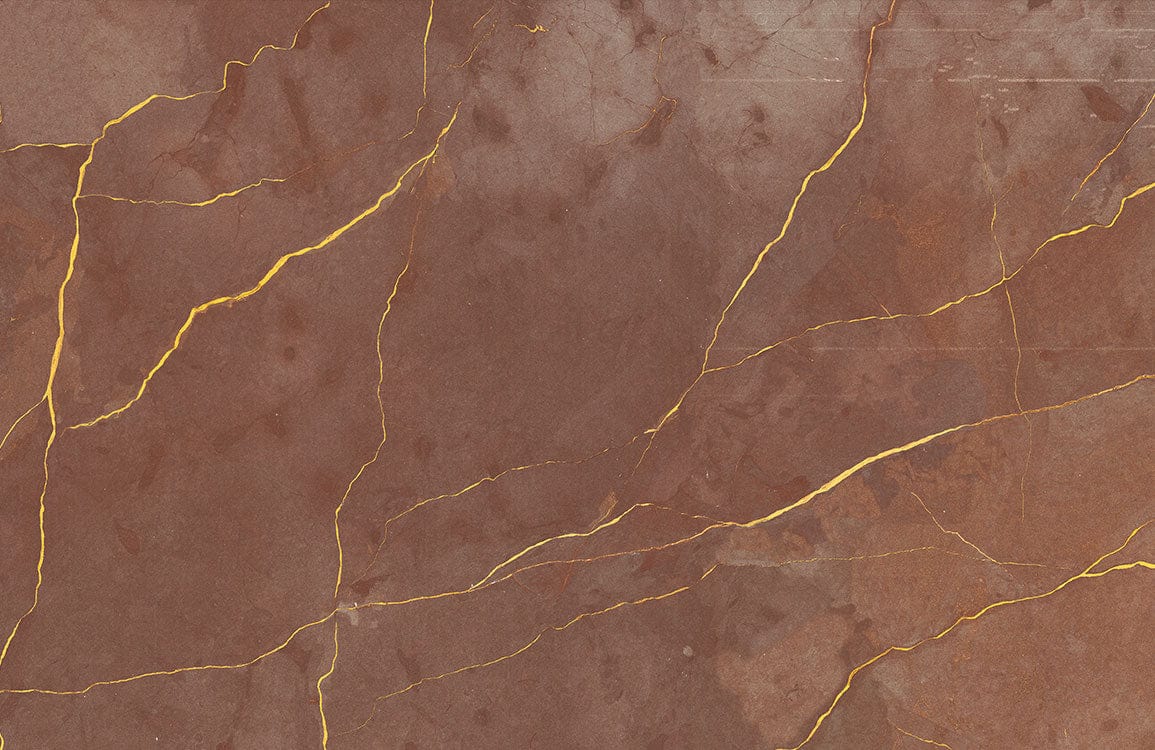 Luxurious Brown Marble Effect Wallpaper with Gold Veins for Elegant Interiors