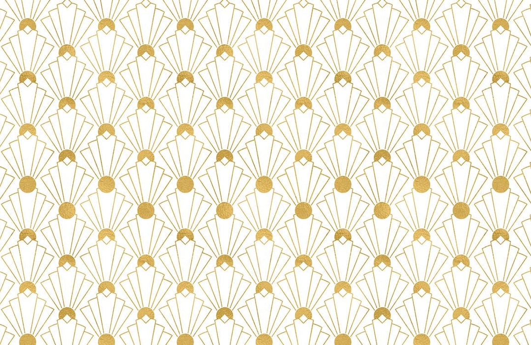 Elegant Gold Art Deco Fan Pattern Wallpaper for Chic Interiors
