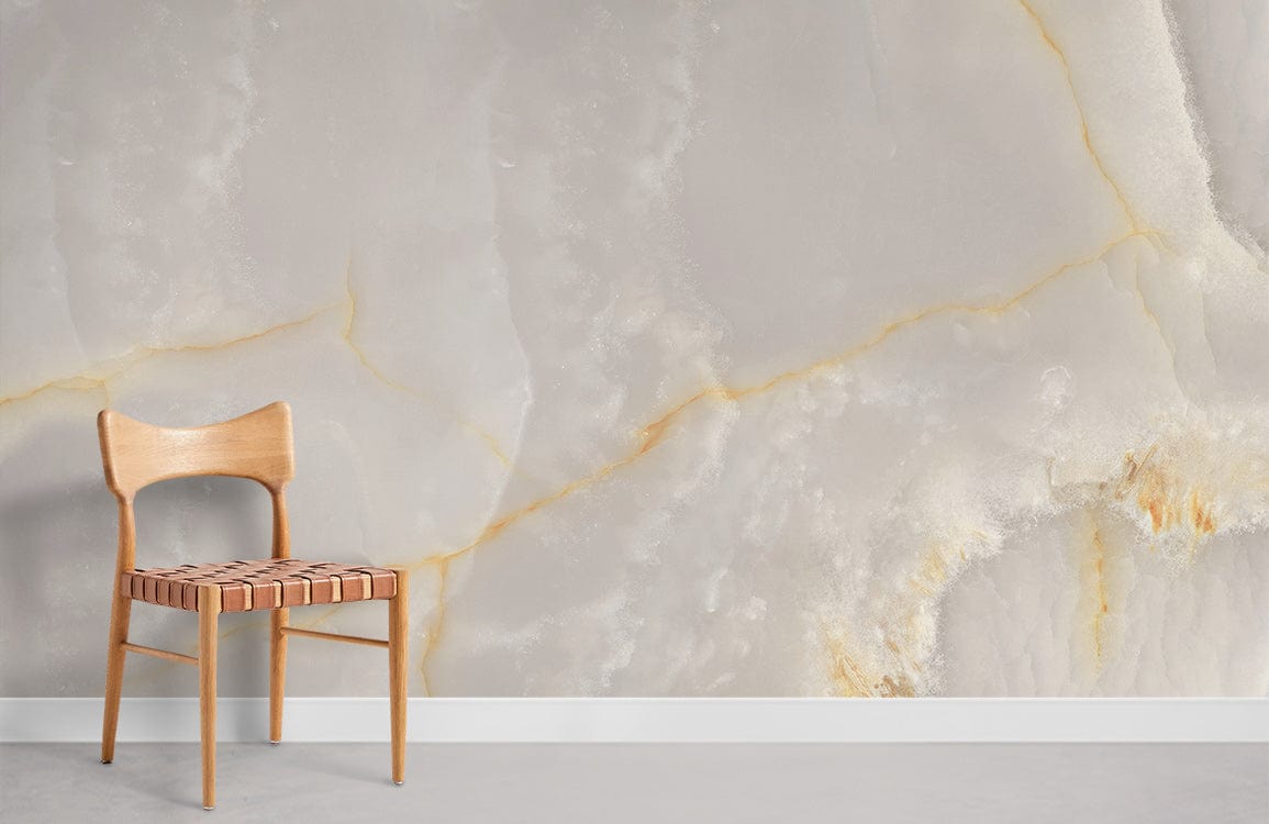 Golden Light in White Wallpaper Mural
